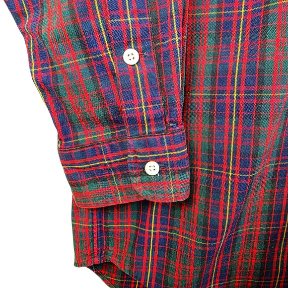 Ralph Lauren BIG SHIRT Mens Medium Red Tartan Plaid Pony Oversized Baggy Oxford - Picture 9 of 13